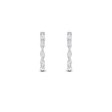 3CTW Marquise Shaped Lab Grown Diamond (F/VS) Inside Out Hoop Earrings in 14K Gold