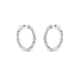 4CTW Marquise Shaped Lab Grown Diamond (F/VVS) Inside Out Hoop Earrings in 14K Gold