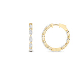 4CTW Marquise Shaped Lab Grown Diamond (F/VS) Inside Out Hoop Earrings in 14K Gold