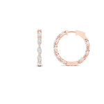 4CTW Marquise Shaped Lab Grown Diamond (F/VS) Inside Out Hoop Earrings in 14K Gold