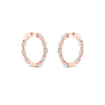 4CTW Marquise Shaped Lab Grown Diamond (F/VS) Inside Out Hoop Earrings in 14K Gold