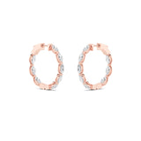 4CTW Marquise Shaped Lab Grown Diamond (F/VS) Inside Out Hoop Earrings in 14K Gold