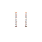 4CTW Marquise Shaped Lab Grown Diamond (F/VS) Inside Out Hoop Earrings in 14K Gold