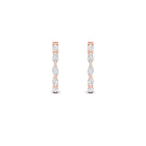 4CTW Marquise Shaped Lab Grown Diamond (F/VS) Inside Out Hoop Earrings in 14K Gold