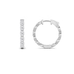 4CTW Oval Shaped Lab Grown Diamond (G/VS) Inside Out Hoop Earrings in 14K Gold