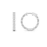 4CTW Oval Shaped Lab Grown Diamond (G/VS) Inside Out Hoop Earrings in 14K Gold