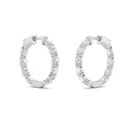 4CTW Oval Shaped Lab Grown Diamond (G/VS) Inside Out Hoop Earrings in 14K Gold