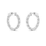 4CTW Oval Shaped Lab Grown Diamond (G/VS) Inside Out Hoop Earrings in 14K Gold