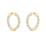4CTW Oval Shaped Lab Grown Diamond (F/VS) Earring in 14K Yellow Gold
