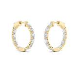 4CTW Oval Shaped Lab Grown Diamond (F/VS) Earring in 14K Yellow Gold