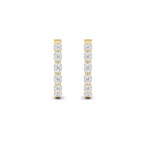 4CTW Oval Shaped Lab Grown Diamond (G/VS) Inside Out Hoop Earrings in 14K Gold