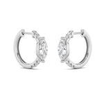1.5CTW Marquise Shaped Lab Grown Diamond (F/VS) Solitare Accent Huggie Earrings in 10K Gold