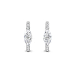 1.5CTW Marquise Shaped Lab Grown Diamond (G/VS) Solitare Accent Huggie Earrings in 14K Gold