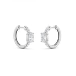 1.5CTW Oval Shaped Lab Grown Diamond (F/VS) Solitare Accent Huggie Earrings in 14K Gold