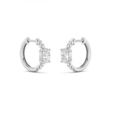 1.5CTW Oval Shaped Lab Grown Diamond (G/VS) Solitare Accent Huggie Earrings in 14K Gold