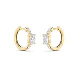 1.5CTW Oval Shaped Lab Grown Diamond (G/VS) Solitare Accent Huggie Earrings in 14K Gold