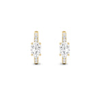 1.5CTW Oval Shaped Lab Grown Diamond (G/VS) Solitare Accent Huggie Earrings in 14K Gold