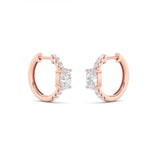 1.5CTW Oval Shaped Lab Grown Diamond (F/VS) Solitare Accent Huggie Earrings in 14K Gold