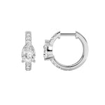 1.5CTW Pear Shaped Lab Grown Diamond (G/VS) Solitare Accent Huggie Earrings in 14K Gold