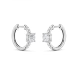 1.5CTW Round Shaped Lab Grown Diamond (F/VS) Solitare Accent Huggie Earrings in 14K Gold