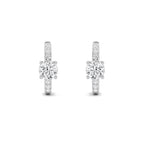 1.5CTW Round Shaped Lab Grown Diamond (G/VS) Solitare Accent Huggie Earrings in 14K Gold