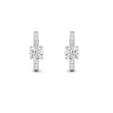 1.5CTW Round Shaped Lab Grown Diamond (G/VS) Solitare Accent Huggie Earrings in 14K Gold