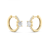 1.5CTW Round Shaped Lab Grown Diamond (G/VS) Solitare Accent Huggie Earrings in 14K Gold