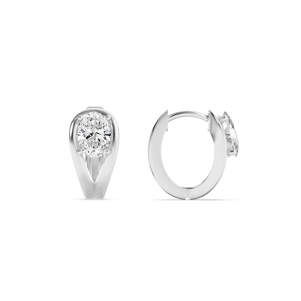 1.5CTW Oval Shaped Lab Grown Diamond (F/VS) Fashion Earrings in 14K Gold