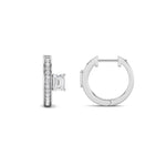 1.25CTW Emerald Shaped Lab Grown Diamond (F/VS) Accented Huggie Earrings in 14K Gold