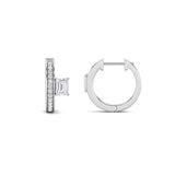 1.25CTW Emerald Shaped Lab Grown Diamond (F/VS) Accented Huggie Earrings in 14K Gold