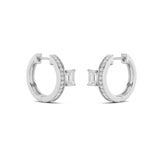 1.25CTW Emerald Shaped Lab Grown Diamond (F/VS) Accented Huggie Earrings in 14K Gold