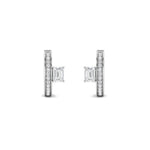 1.25CTW Emerald Shaped Lab Grown Diamond (F/VS) Accented Huggie Earrings in 14K Gold