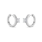 1.25CTW Emerald Shaped Lab Grown Diamond (G/VS) Accented Huggie Earrings in 14K Gold