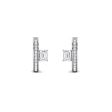 1.25CTW Emerald Shaped Lab Grown Diamond (G/VS) Accented Huggie Earrings in 14K Gold