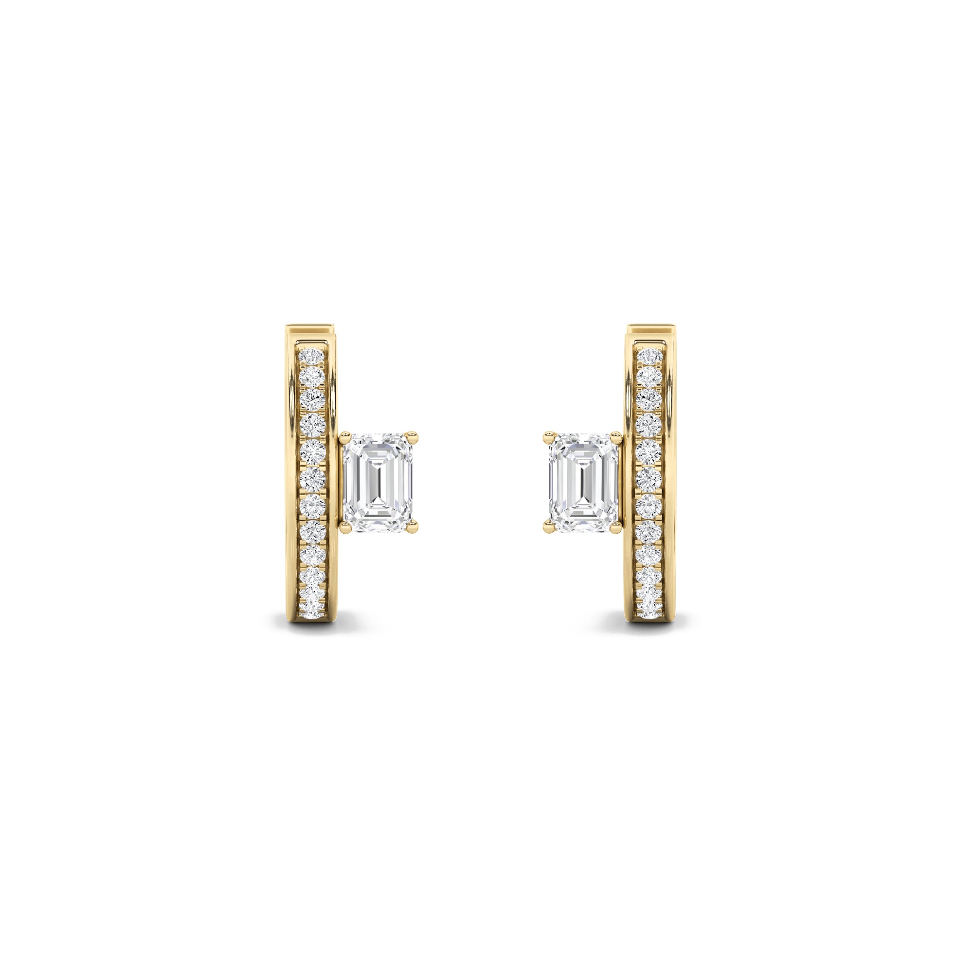 1.25CTW Emerald Shaped Lab Grown Diamond (G/VS) Fashion Earrings in 14K Gold