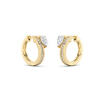 1.25CTW Pear Shaped Lab Grown Diamond (F/VS) Accented Huggie Earrings in 14K Yellow Gold