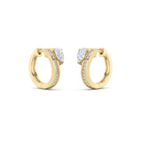 1.25CTW Pear Shaped Lab Grown Diamond (F/VS) Accented Huggie Earrings in 14K Yellow Gold