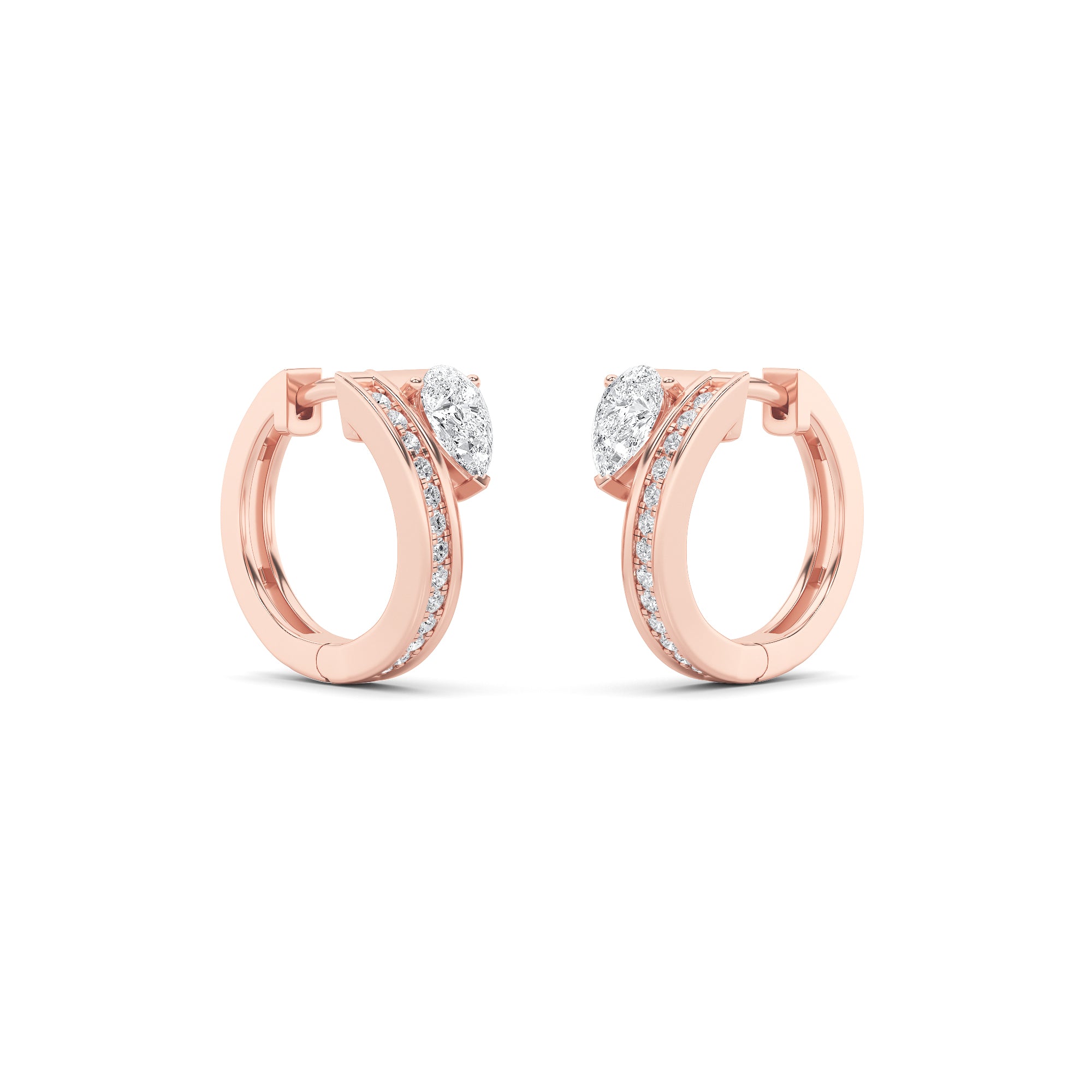 1.25CTW Pear Shaped Lab Grown Diamond (F/VS) Fashion Earrings in 14K Gold