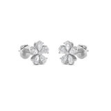 1.5CTW Pear Shaped Lab Grown Diamond (F/VS) Floral Earrings in 14K Gold