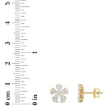 1.5CTW Pear Shaped Lab Grown Diamond (F/VS) Floral Earrings in 14K Gold