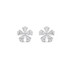 2.5CTW Pear Shaped Lab Grown Diamond (F/VS) Floral Earrings in 14K Gold