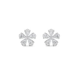 2.5CTW Pear Shaped Lab Grown Diamond (F/VS) Floral Earrings in 14K Gold