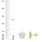 2.5CTW Pear Shaped Lab Grown Diamond (F/VS) Floral Earrings in 14K Gold