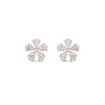 2.5CTW Pear Shaped Lab Grown Diamond (F/VS) Floral Earrings in 14K Gold