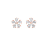 2.5CTW Pear Shaped Lab Grown Diamond (F/VS) Floral Earrings in 14K Gold