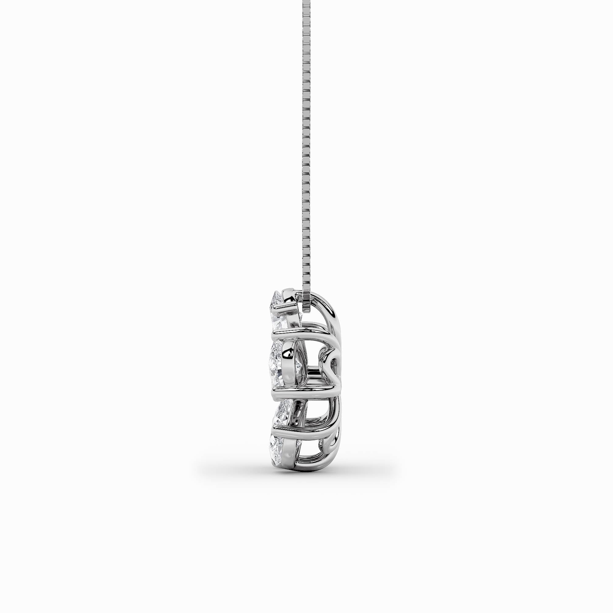 1.5CTW Pear Shaped Lab Grown Diamond (F/VS) Floral Pendant in 14K Gold