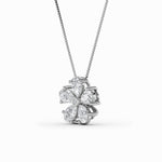 1.5CTW Pear Shaped Lab Grown Diamond (F/VS) Floral Pendant in 14K Gold