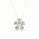 1.5CTW Pear Shaped Lab Grown Diamond (F/VS) Floral Pendant in 14K Gold