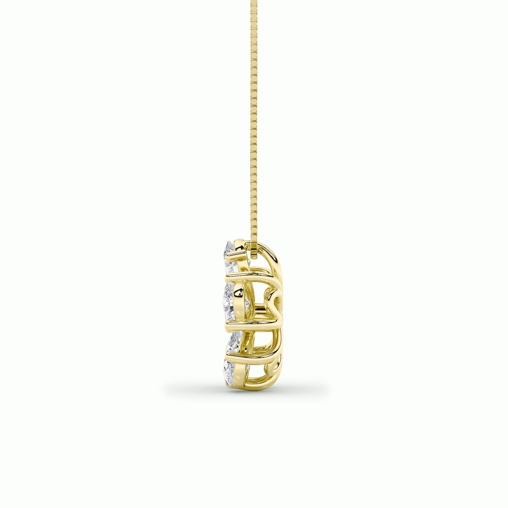 1.5CTW Pear Shaped Lab Grown Diamond (F/VS) Floral Pendant in 14K Gold