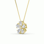 1.5CTW Pear Shaped Lab Grown Diamond (F/VS) Floral Pendant in 14K Gold